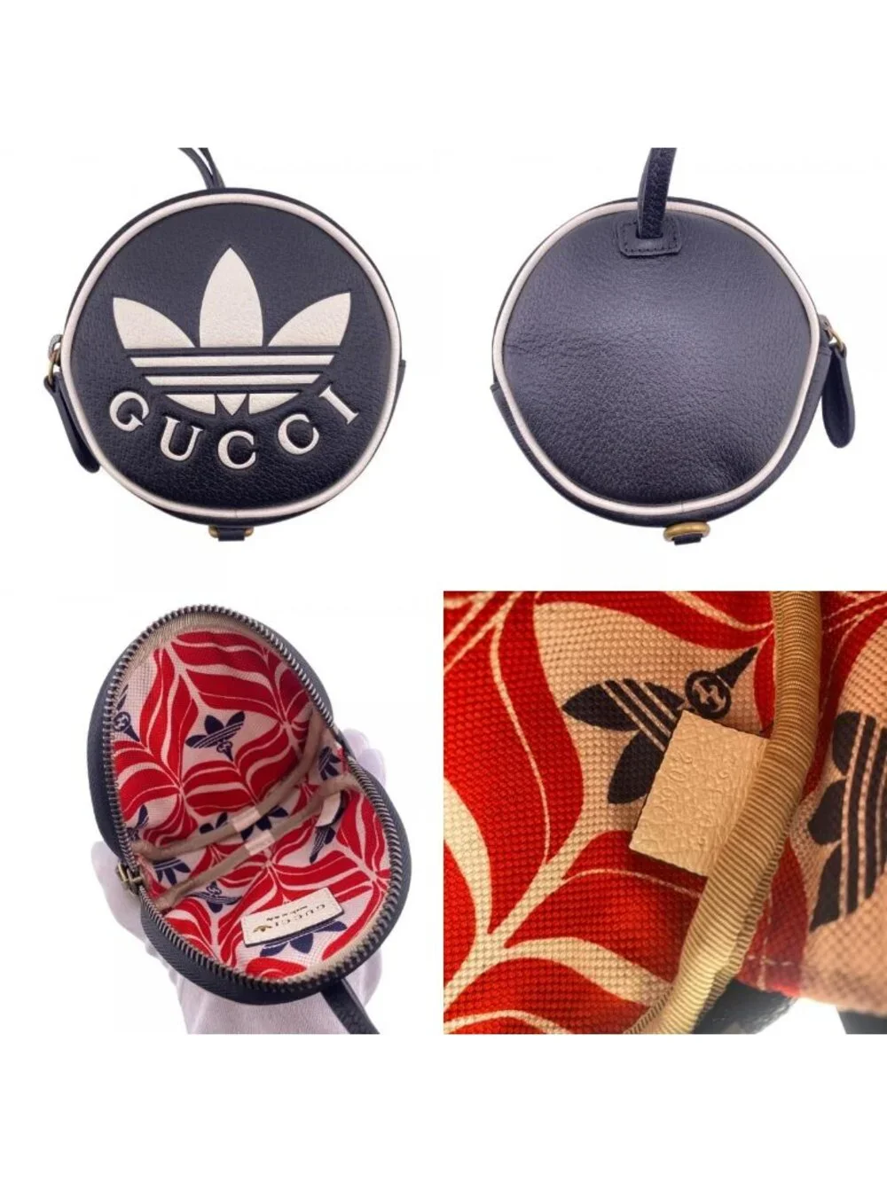 Gucci Trefoil Leather Shoulder Pouch Adidas Collaboration Card - Picture 7 of 8